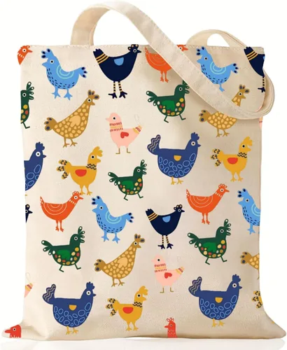 Vista 17 de Andeiltech Bolsa de lona para mujer, bolsa de viaje estética, bolsa de hombro reutilizable, regalo de cumpleaños para mamá