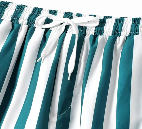 Vista 4 de IFFEI Traje de baño de una pieza a juego para la familia, traje de baño a rayas ahuecado monokini Mommy and Me Beachwear
