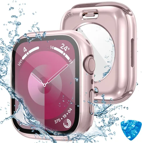 Vista 21 de Tensea - Funda protectora de pantalla impermeable para Apple Watch (2 en 1) para Apple Watch Serie SE 6, 5, 4, accesorios de 40 mm, iWatch protector