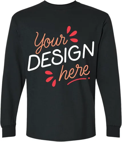 Vista 2 de Camiseta personalizada de manga larga para hombres y mujeres, añade tu propio diseño, logotipo, texto, foto, camiseta de manga larga personalizada
