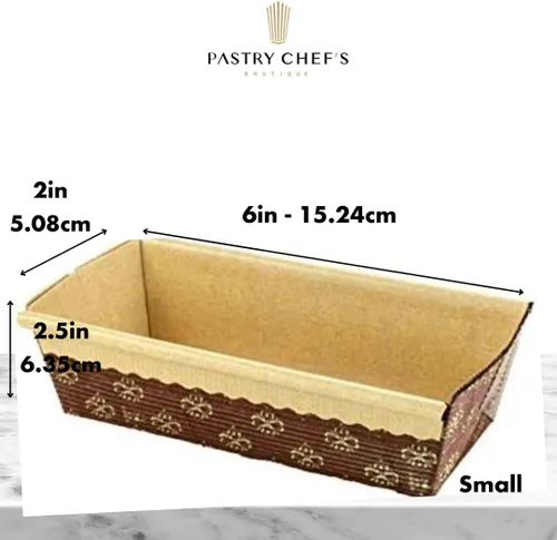 Vista 2 de Pastry Chef's Boutique Moldes de papel rectangulares desechables para pan, hechos de forma natural, reciclable, aptos para microondas y horno, molde
