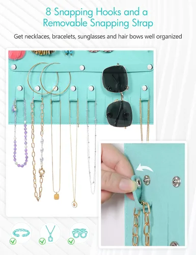 Vista 5 de Organizador de aretes colgantes soporte de pared para aretes soporte de pared de fieltro para almacenamiento de aretes organizador de joyas colgante