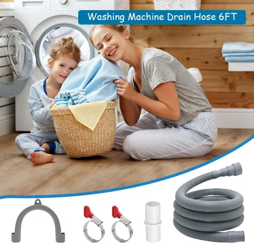 Vista 7 de TTFLEX Manguera universal de drenaje para lavadora, kit de extensión de manguera de drenaje para lavadora con 1 adaptador de extensión y 2