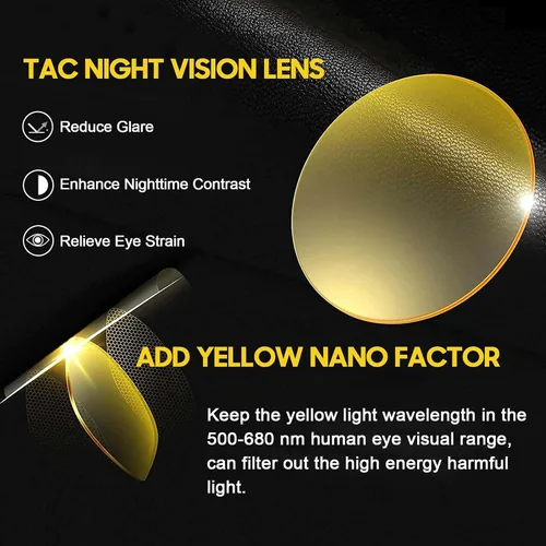 Vista 4 de TJUTR Gafas de conducción de visión nocturna para mujeres y hombres, lentes envolventes que se ajustan sobre lentes amarillas polarizadas