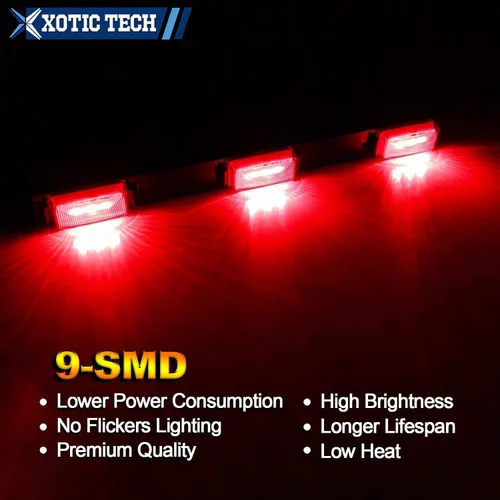 Vista 2 de x xotic tech 1 barra de luz para puerta trasera de camión con lente roja, compatible con Ford F-150 F-250 F-350 F-450 Dodge RAM 1500 2500 3500