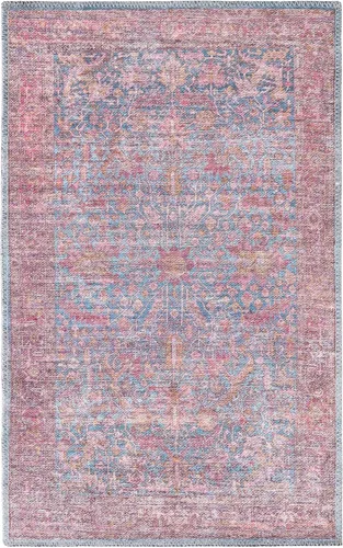 Vista 3 de Unique Loom Mangata Collection - Alfombra de área - Morgan (rectangular 2' 0" x 3' 0", azul antiguo/gris)