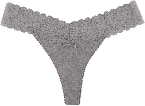 Vista 7 de Tangas de algodón para mujer, variedad de tangas con ribete de encaje, paquete de 10 unidades de calzones tangas