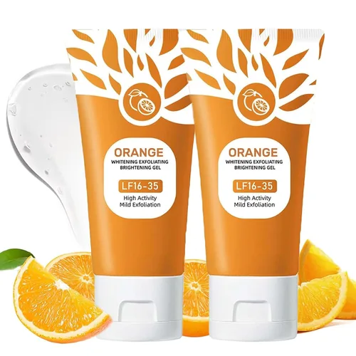 Vista 8 de Exfoliante de gel exfoliante naranja, exfoliante hidratante de limpieza profunda con enzimas, gel exfoliante purificante para cara y cuerpo