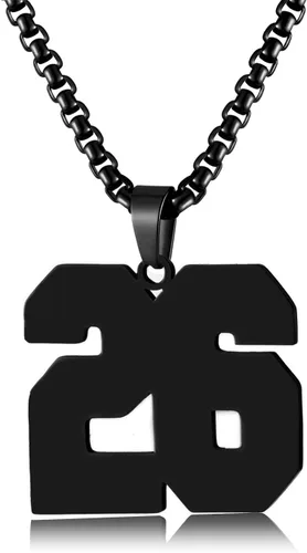Vista 11 de Collar de Número Dorado para Hombre, Cadena de Acero Inoxidable con Colgante de Número para Atletas, Joyería Deportiva Personalizada para Niños