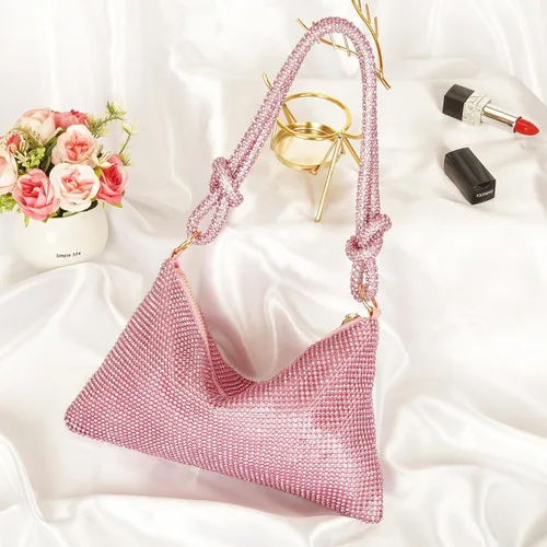 Vista 2 de Covelin Bolso de mano de diamante brillante de moda para mujer
