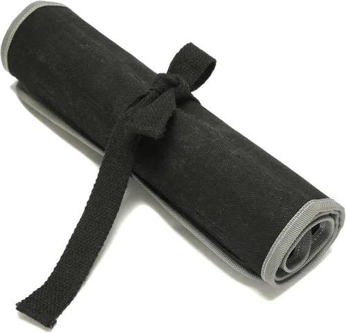 Vista 4 de Bolsa enrollable para herramientas, bolsa de herramientas de lona encerada de 16 onzas, bolsa de herramientas multiusos con banda elástica, 1 bolsa