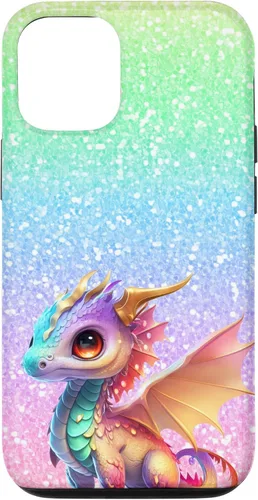Vista 4 de Funda para iPhone 11 Pro Max colorida rosa naranja bebé dragón bonito cumpleaños Kawaii bonita funda