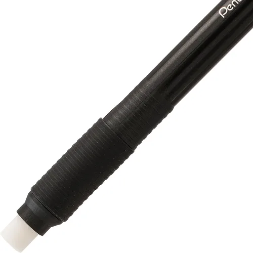 Vista 3 de Pentel Clic - Empuñadura de borrador, borrador retráctil, barril negro, caja de 12 unidades (ZE22A)