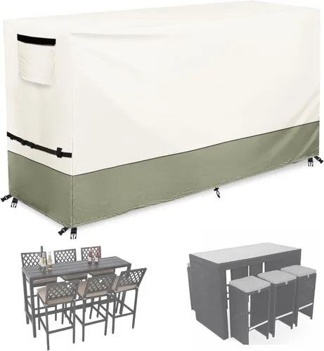 Vista 17 de Juego de 3 piezas de fundas para sillas de patio Adirondack, funda de muebles de patio impermeable de 600D resistente, incluye 2 fundas para sillas