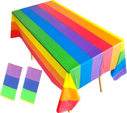 Vista 11 de Mantel de plástico decorativo del 4 de julio, paquete de 2 manteles desechables para decoración del Día de la Independencia para decoración