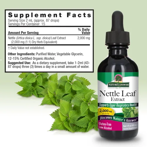 Vista 4 de Nature 's Respuesta Nettle Leaf con orgánico Alcohol, 2-fluid onzas