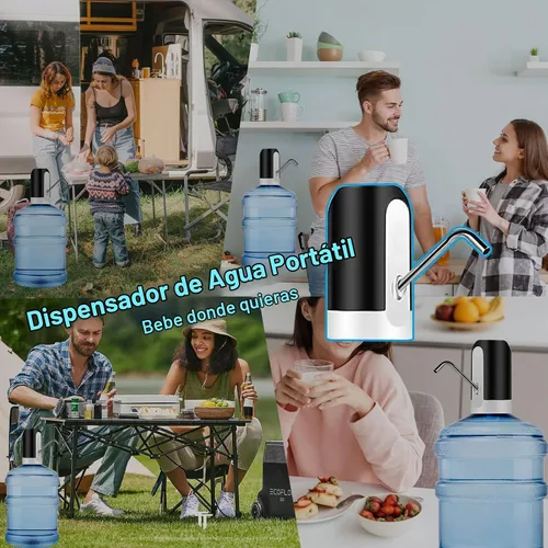 Vista 6 de Bomba de agua universal para botella de 5 galones, dispensador de agua eléctrico, bomba de agua automática portátil con interruptor y carga USB