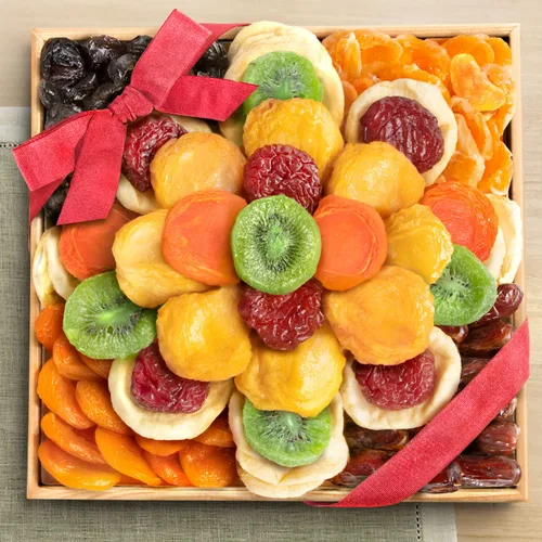 Vista 3 de A Gift Inside Sweet Bloom - Bandeja de frutas secas de lujo para vacaciones, cumpleaños, aperitivos saludables para negocios, kosher