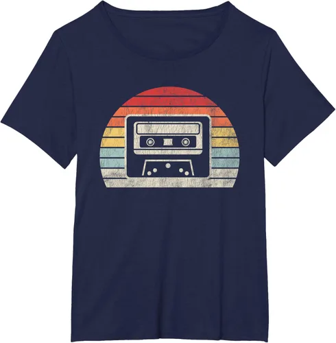 Vista 12 de Retro Cassette Tape 80s 90s Nostalgia T-Shirt Negro