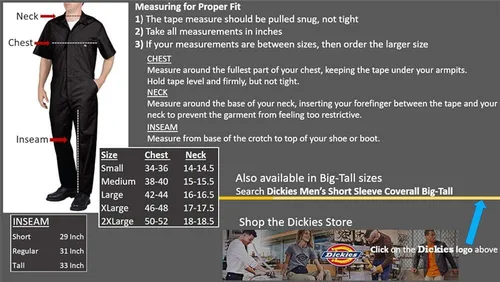 Vista 3 de Dickies - Mono de manga corta para hombre