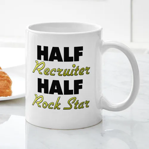 Vista 3 de CafePress Half Recruiter Half Rock Star Tazas Taza de café de cerámica de 11 oz (11.0 fl oz)