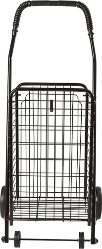 Vista 8 de FiveShops Carrito utilitario con ruedas para ser utilizado como carrito de compras, carrito de comestibles, carrito de lavandería y carrito