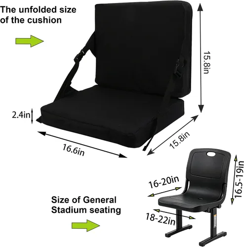 Vista 6 de Indoor & Outdoor Folding Chair Cushion Without Back Support, Foldable Portable Stadium Seat,Chair Cushion for Sports Events, Outing