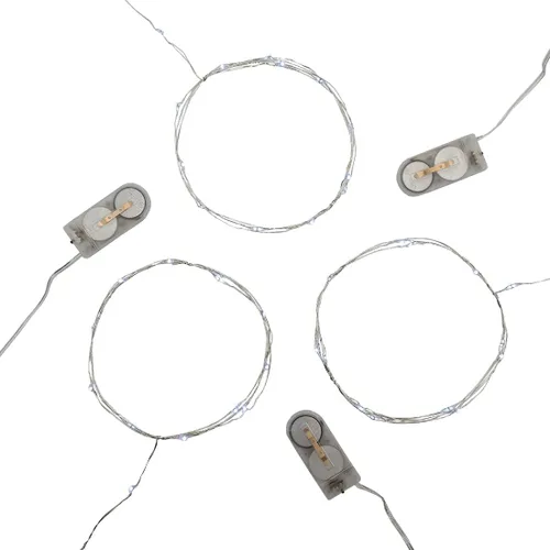 Vista 8 de LumaBase Guirnalda de luces LED a pilas, color blanco suave, juego de 3