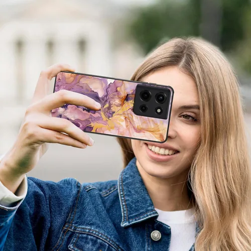 Vista 88 de Funda para Motorola Moto Edge 2022, cubierta trasera de vidrio templado con protector de pantalla, funda protectora a prueba de golpes para Motorola