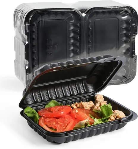 Vista 12 de YANGRUI Recipientes Desechables de 7.8" 30 oz Paquete de 65 - Envuelto en Plástico Retráctil Contenedor de Alimentos de Plástico PP Relleno