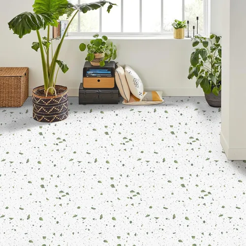 Vista 2 de SVNOOC Azulejos autoadhesivos de vinilo autoadhesivos, 10 hojas de 12 x 12 pulgadas, suelo de bricolaje para cocina, sala de estar, impermeables