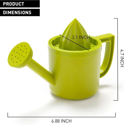 Vista 5 de Peleg Design Lemoniere - Exprimidor manual en forma de regadera original, exprimidor de plástico verde con vertedor para jugo de limón o cítricos