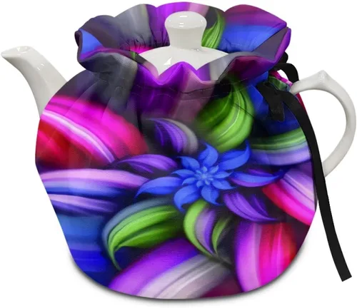 Vista 25 de DISNIMO Funda de tetera aislada a prueba de polvo con diseño floral de colibrí, para mantener el calor, accesorios decorativos, colcha