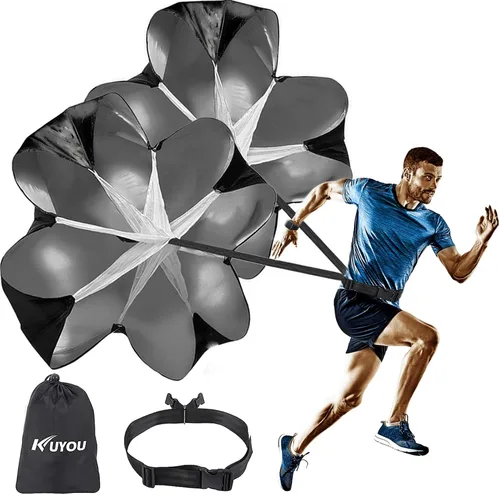 Vista 9 de KUYOU Running Speed Training Speed Chute Resistance Parachute for Speed and Acceleration Training Fitness Explosive Power Training 56-Inch