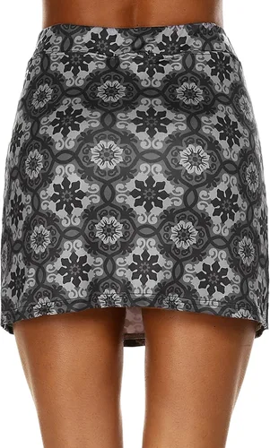 Vista 4 de Ekouaer - Falda pantalón deportiva con pantalón corto y bolsillo interior para mujer, faldas ligeras para golf, tenis, correr, entrenamiento