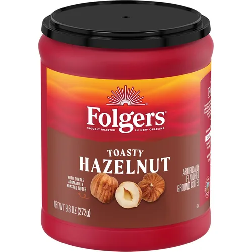 Vista 17 de Folgers Café molido con sabor a caramelo mantequilla, recipiente de 9.6 onzas (paquete de 6)