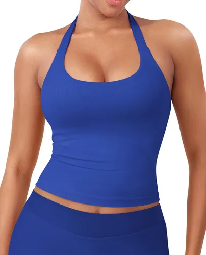 Vista 18 de YEOREO SoftHue Impact Halter - Camiseta sin mangas para mujer Blanco