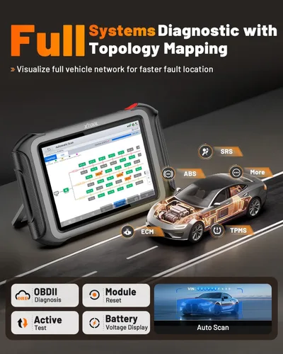 Vista 6 de XTOOL D9S Topology Mapping OBD2 escáner, codificación ECU, PMI, actualización gratuita de 3 años Wireless Bidirectional Automotive Diagnostic Scan