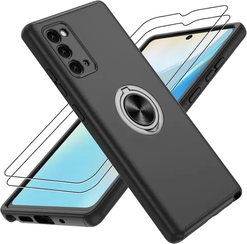 Vista 47 de Gritup - Funda para Galaxy A05S con protector de pantalla HD×2, funda protectora para teléfono a prueba de golpes con soporte magnético de anillo