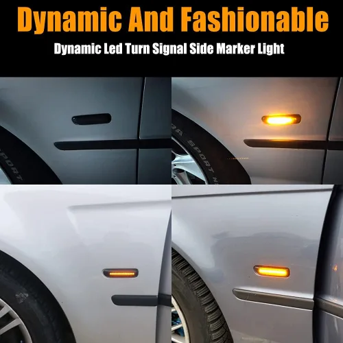 Vista 6 de Luces intermitentes LED secuenciales de lente transparente para guardabarros delanteros, intermitentes, compatible con BMW Serie 3 E46 Sedán/Wagon