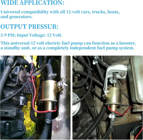 Vista 6 de Bomba de combustible eléctrica universal de 12 V, 5-9 PSI 30 GPH de gasolina y gasóleo, bomba de transferencia de combustible diesel para motor