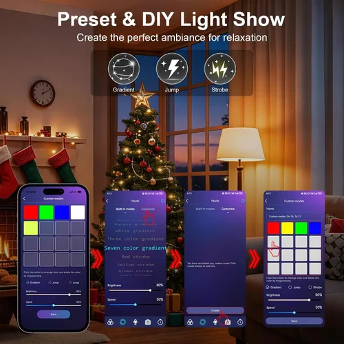 Vista 4 de FRIDEKO HOME Bombillas inteligentes – Bombilla LED regulable que cambia de color para el hogar, funciona con sincronización de música Bluetooth