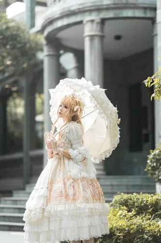 Vista 4 de Vestido clásico de princesa elegante, sin mangas, con volantes, vestido multicapa con lazo