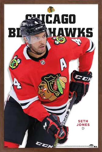 Vista 10 de Trends International NHL Chicago Blackhawks - Póster de pared de la serie 23 de Seth Jones, 22.4 pulgadas de largo x 14.7 pulgadas, versión