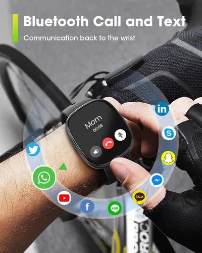 Vista 3 de Relojes inteligentes para hombres y mujeres Fitness: rastreador de fitness con Blutooth Call 24/7, ritmo cardíaco SpO2, monitor de sueño 5ATM