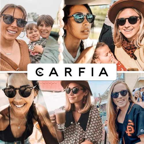 Vista 10 de CARFIA Gafas de sol polarizadas de acetato redondo para mujer, protección UV de cara pequeña con funda de cuero CA5288