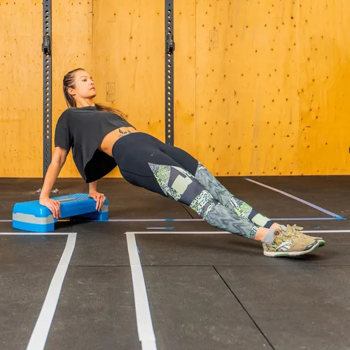 Vista 7 de PRISP Plataforma ajustable para ejercicios – 2 niveles (4''/6'') 26" Fitness Stepper para entrenamientos aeróbicos