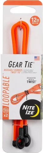 Vista 13 de Nite IZE Gear Tie Loopable, el original lazo de goma reutilizable con lazo integrado resistente, 12 pulgadas, negro, paquete de 2, fabricado