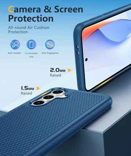 Vista 355 de FNTCASE Funda para iPhone 17 Pro: Fundas delgadas translúcidas de color azul claro compatibles con MagSafe, protección completa de la cámara