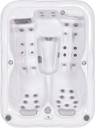 Vista 2 de Bueno Spa Atlanta 3 - Personas 37 - Chorros Bañera de hidromasaje acrílica en blanco hielo con nuevo aislamiento Arctic Max, ozonizador y cubierta